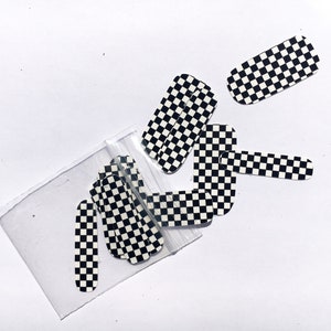 Checkered Nail Decals | Vegan | Cruelty-free | 10-free
