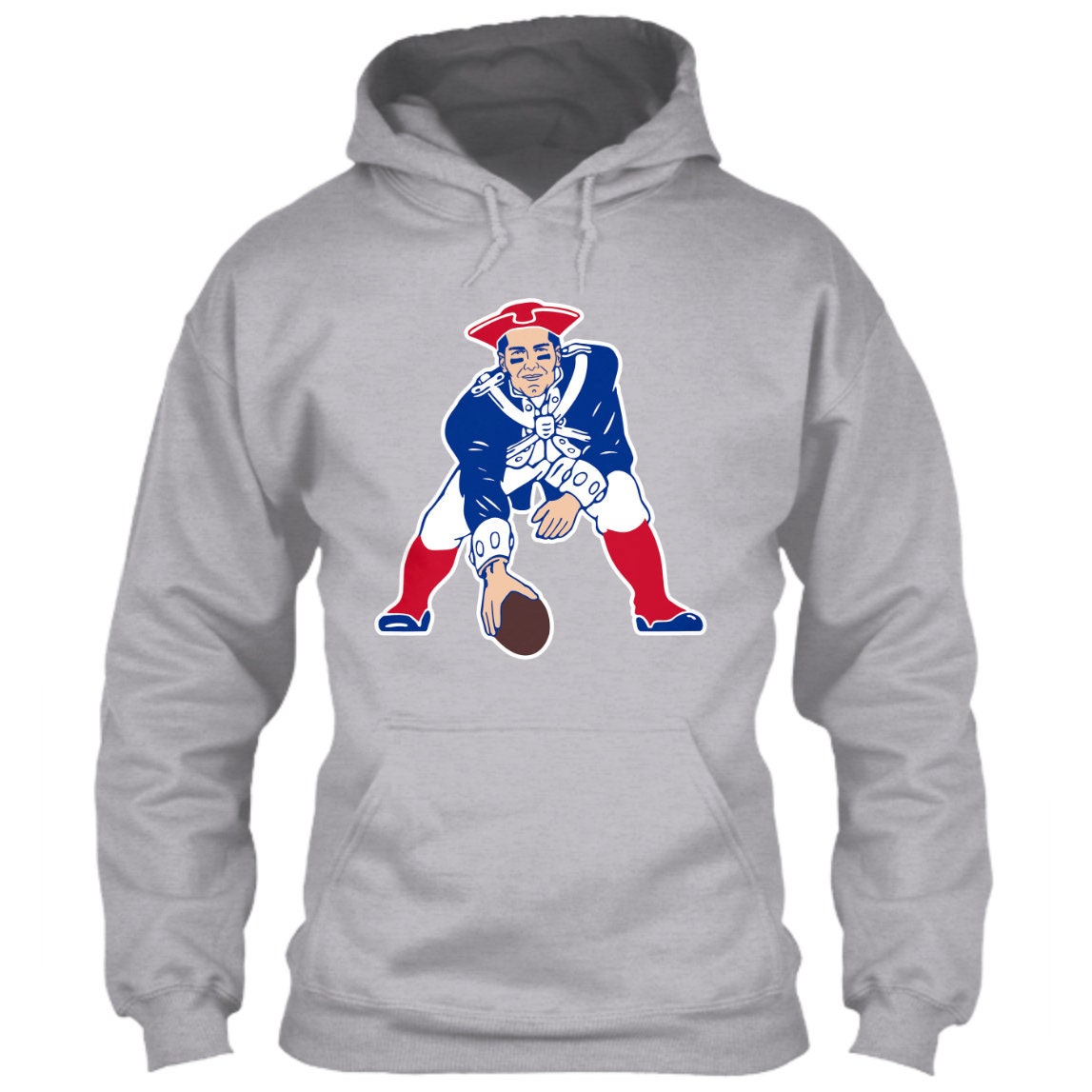 Tom Brady Hoodie New England Patriots Retro Logo Parody Gray | Etsy