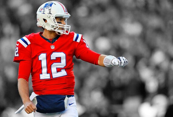 tom brady red patriots jersey