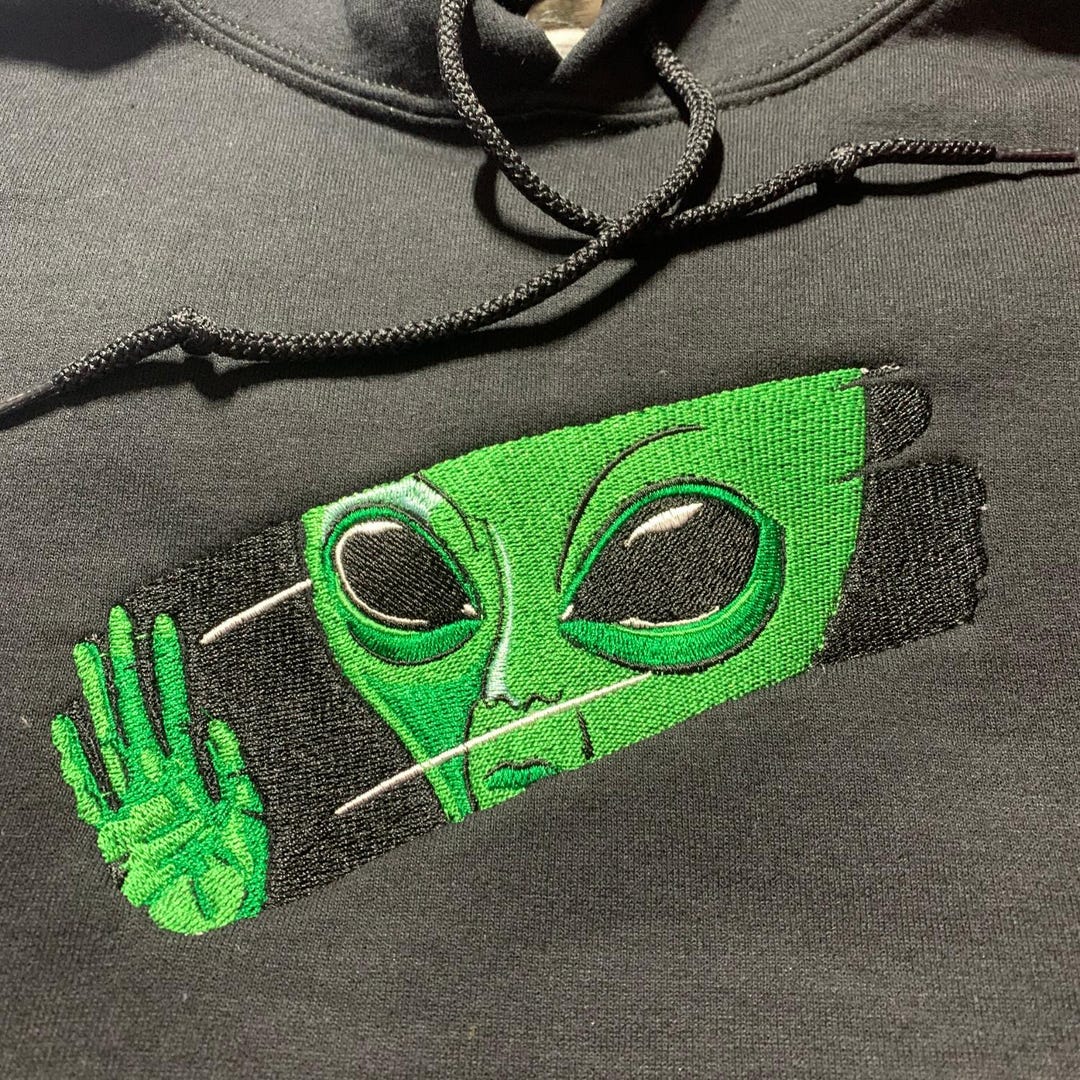 Embroidered Alien Sweatshirt: Spacecore Pullover Shirt Hoodie and ...