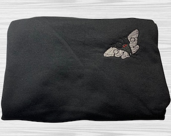 Embroidered Mothman Sweatshirt: Cryptidcore Shirt Gothic Pullover Hoodie and Crewneck