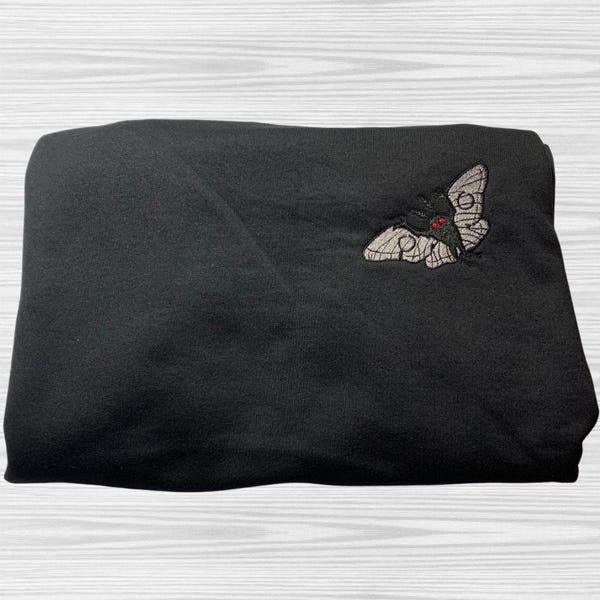 Embroidered Mothman Sweatshirt: Cryptidcore Shirt Gothic Pullover Hoodie and Crewneck