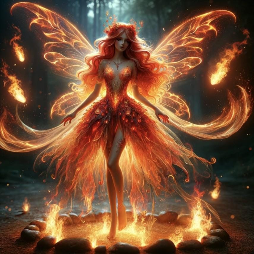 fire fairy cross stitch grid