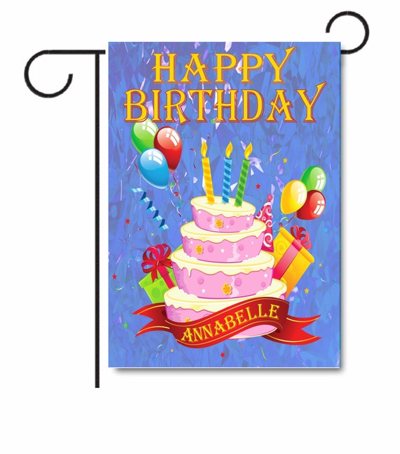 Happy Birthday Personalized Garden Flag