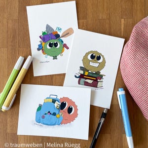 Postkarte Wuschel Schulanfang | Print