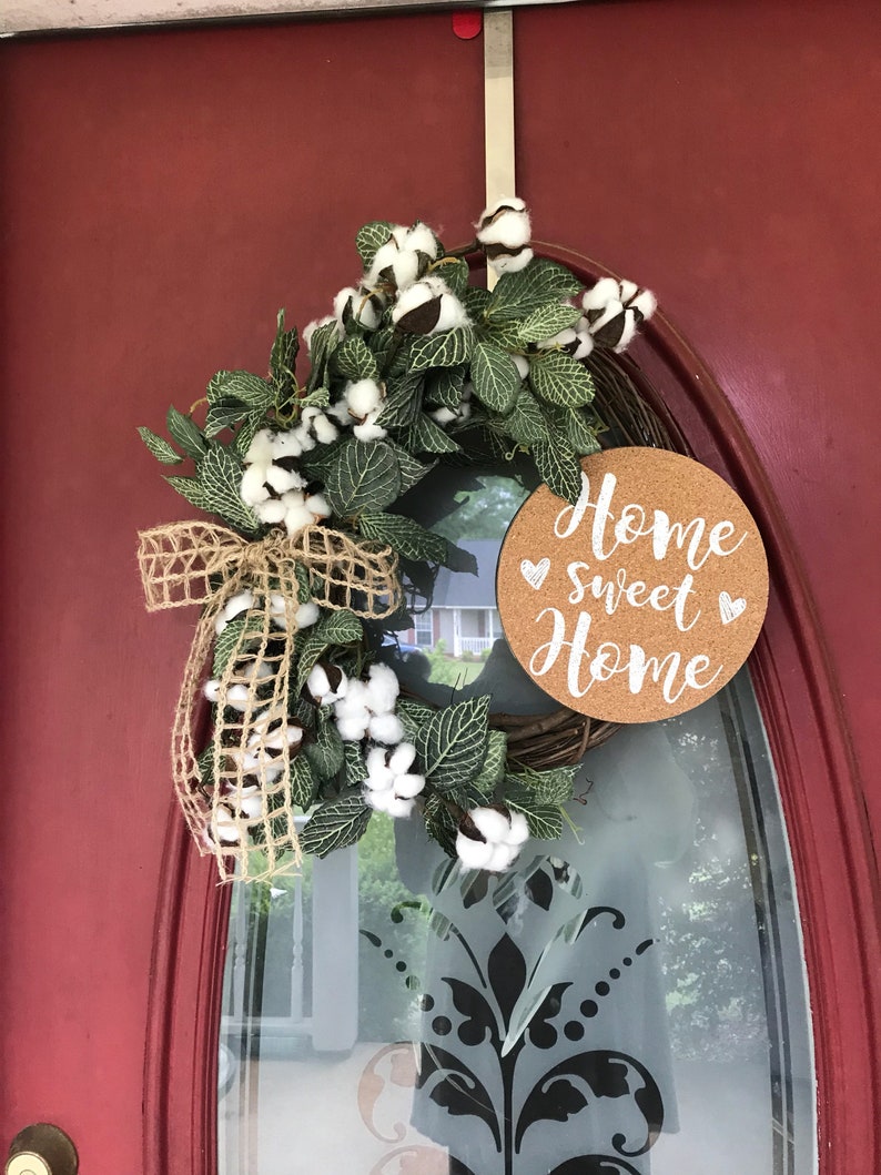 Rustic grapevine wreath perfect for any door