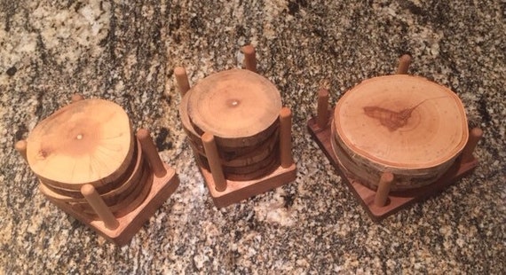 Wood Coasters Wood Drink Coasters Rustic Coasters Unique Etsy