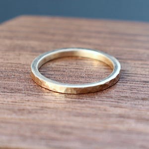 Hand forged hammered texture bronze stacking ring
