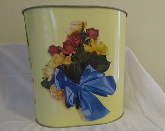 Vintage Decoware Tin Trash Can