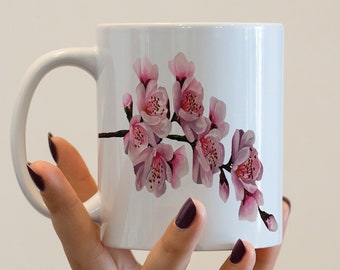 Spring Coffee Mug, Tea Mug, Kitchen Gift, Garden Mug Gifts, Plant Lady Mug, Spring Flower, Blossom Ceramic Mug, Just Because, Botanical Mug