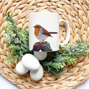 Personalised Robin Mug, Gifts for Her, Robin Bird Mug, Robin Gifts For Mum, Custom Robin Mug, Winter Fall Coffee Mug, Stocking Filler