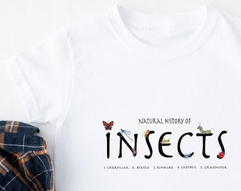 Insects Kids T-Shirt, Natural History Entomology Print