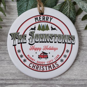 Personalised Family Christmas Ornament, Personalised Family Name Ornament, Custom Bauble, Xmas Decor, Kids Names Ornament, Stocking Filler