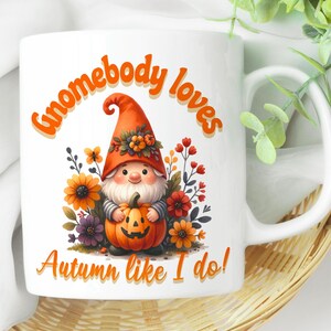 Gnome Mug, Happy Autumn Coffee Mug, Pumpkin Mug Gift, Coffee Tea Lover Gift, Fall Cup, Fall Season Mug, Gifts For Women, Thanksgiving Gift