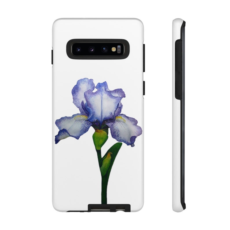 Iris Blumen Handyhülle, Botanische Aquarellkunst, Dual Layer Schutz Bild 8