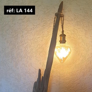 Olijfhouten vloerlamp