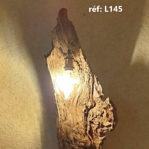 Olijfhouten sculptuur vloerlamp