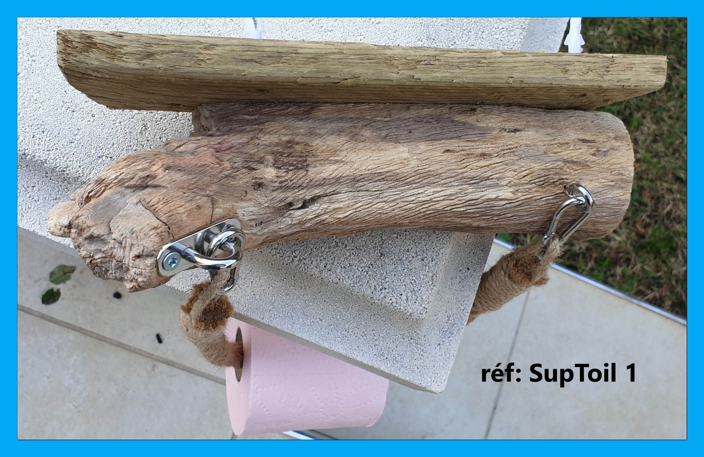 Support Toilettes en Bois Flotté