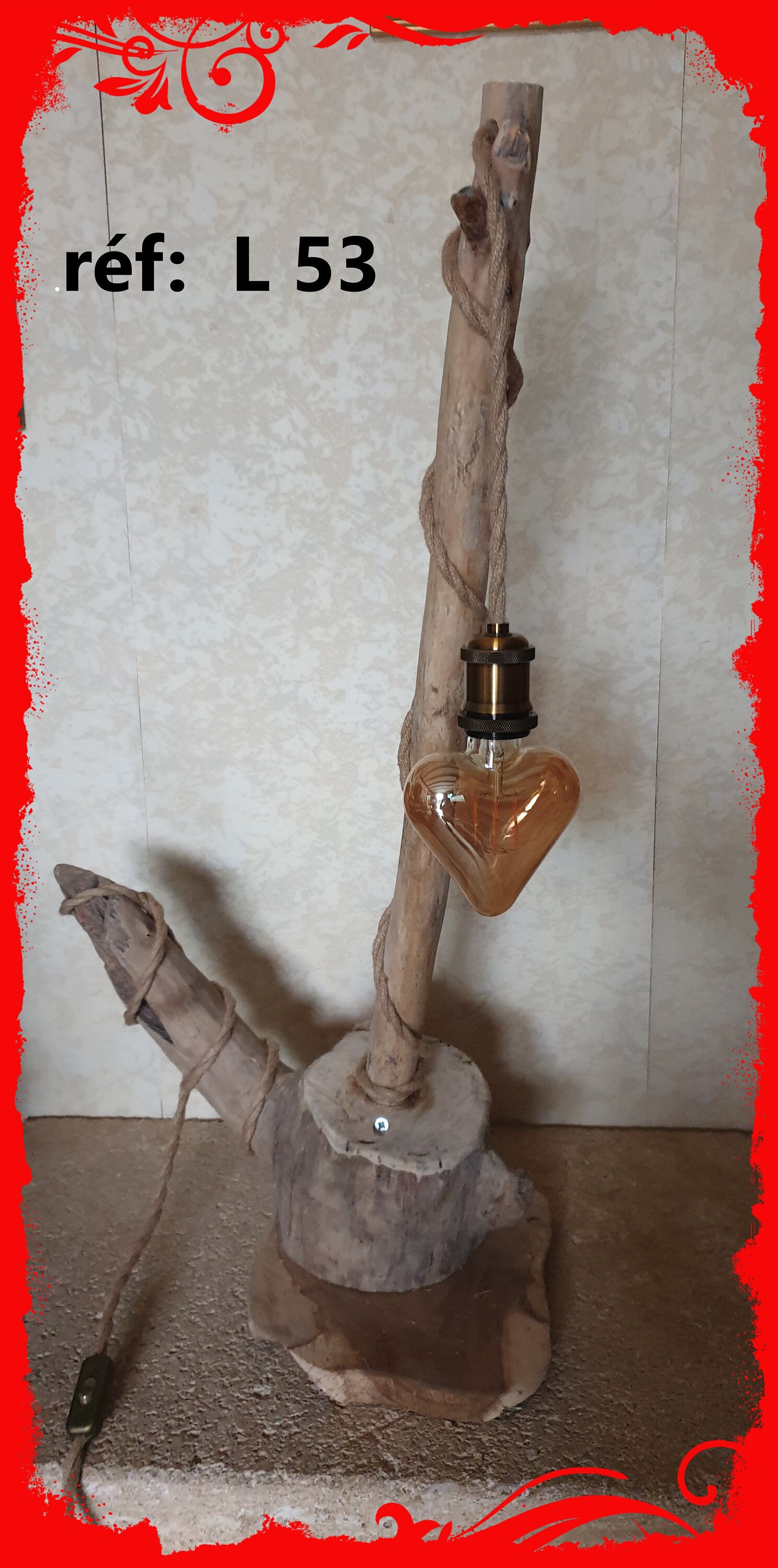 Lampadaire en Bois Flotté