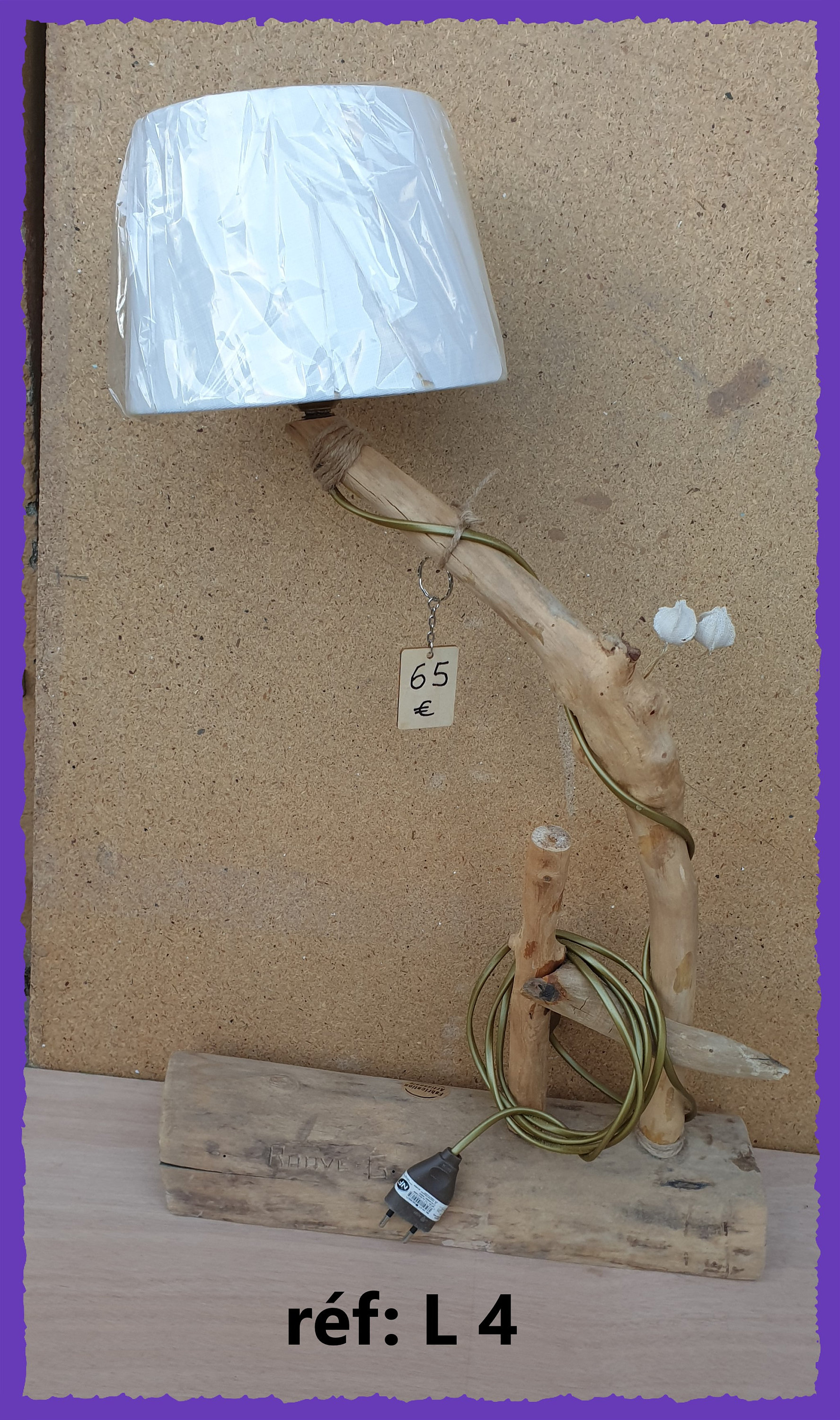 Lampe Déco en Bois Flotté