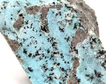 Large Cabinet Chrysocolla Specimen with Psilomane, Matrix Crystal, Republic of Congo