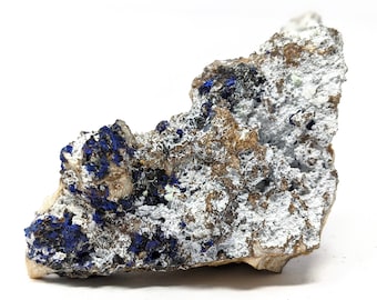 Ejemplar de cristal de azurita en bruto, 8,1 x 3 x 4,1 cm, Colección de Rocas y Minerales