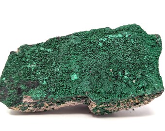 Druzy Green Malachite Crystals on Matrix, Republic of Congo Minerals, 9.1 x 2.5 x 4.4 cm