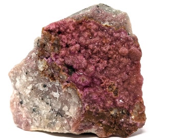 Natural Cobaltoan Calcite Specimen, Pink Crystals on Matrix, Quality Rocks & Minerals, 6.2 x 4.7 x 5 cm