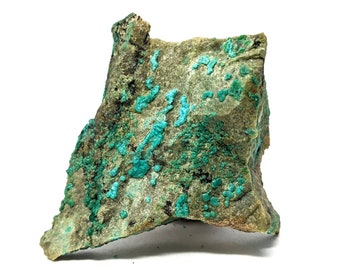 Conichalcite with Chrysocolla Crystals on Matrix, Natural Rocks & Minerals, 4.6 x 2.3 x 4.2 cm