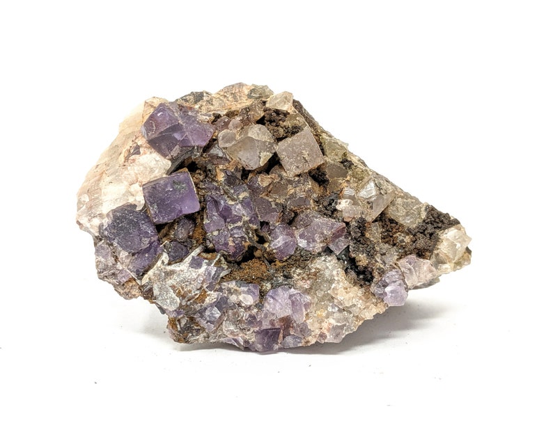 Purple Fluorite Crystals  Cabinet  Mexican Mineral image 0