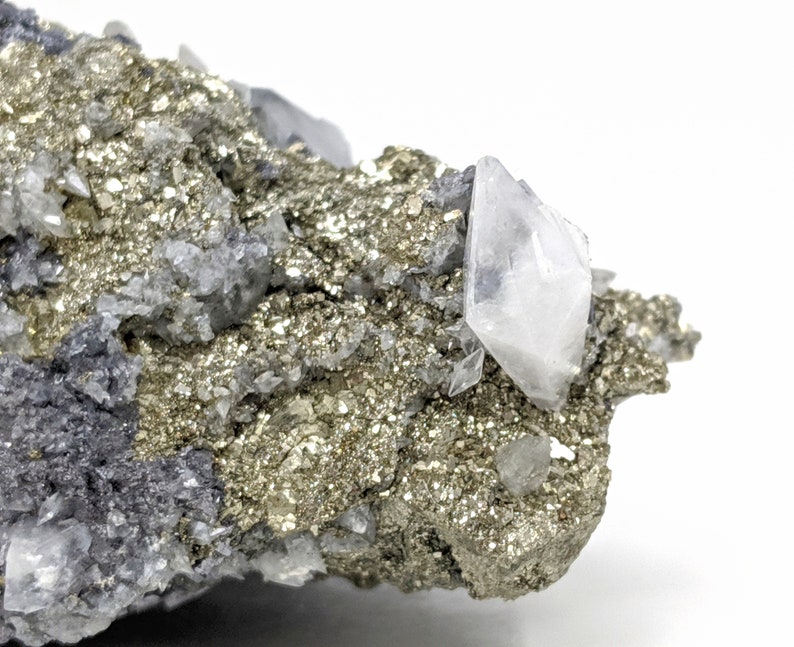 1.4 lbs Large Cabinet Metallic Galena with Pyrite and Calcite 10.1 x 4.5 x 6.8 cm