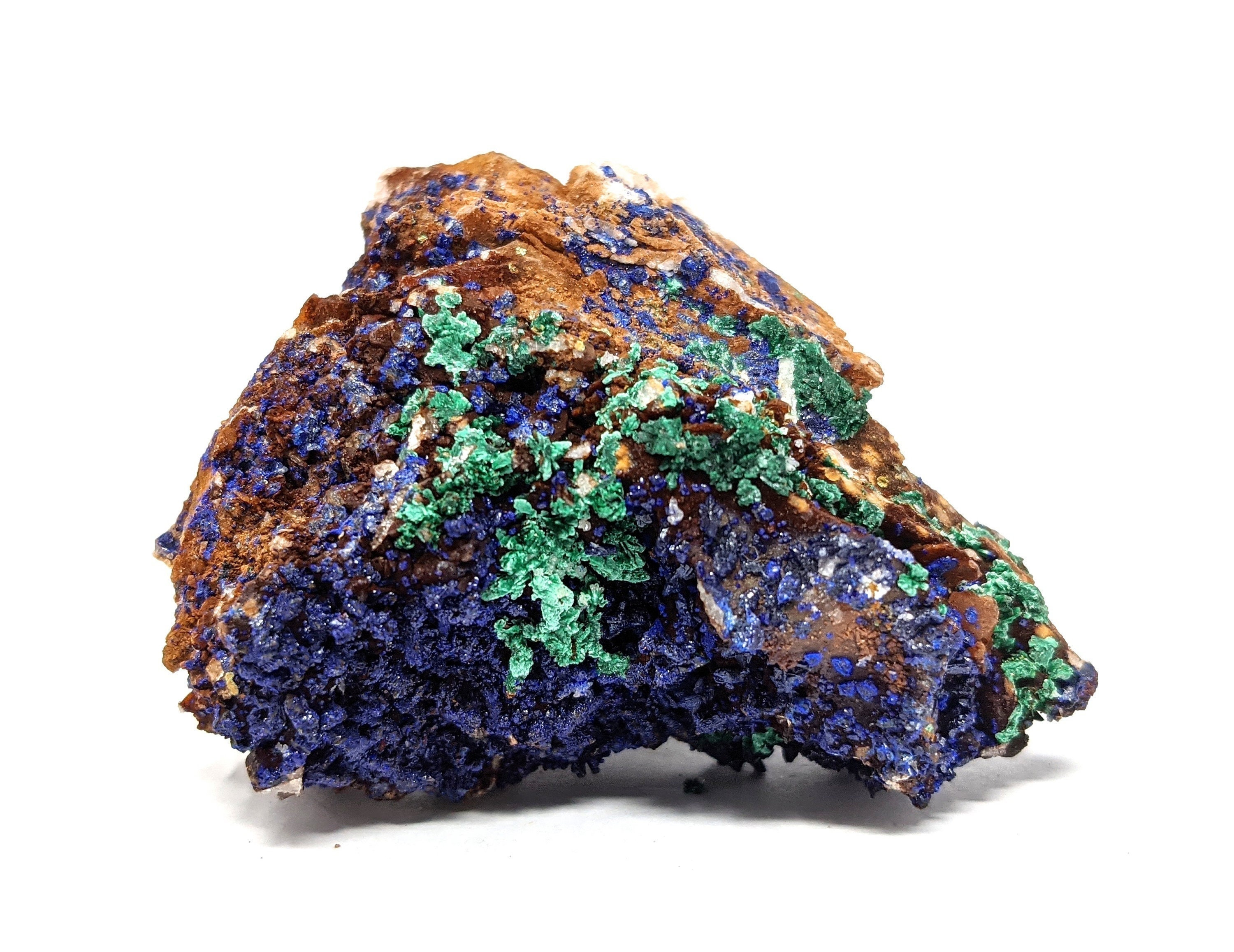 87 g 6.2 x 3 x 4.5 cm High Quality Azurite Crystals with Malachite on Matrix Personal Collection