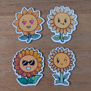 Sunflower stickers 4 pieces