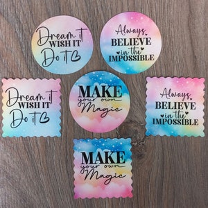 Stickers Motivational quotes color Rainbow, 6 pieces