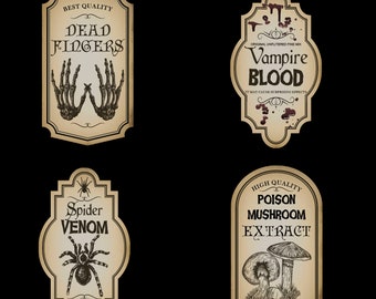 Potions Labels stickers 4 pieces