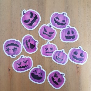 Halloween Pumpkins Purple stickers 12 pieces