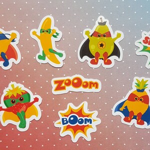 Stickers Super Fruit, comic book, 8 pieces