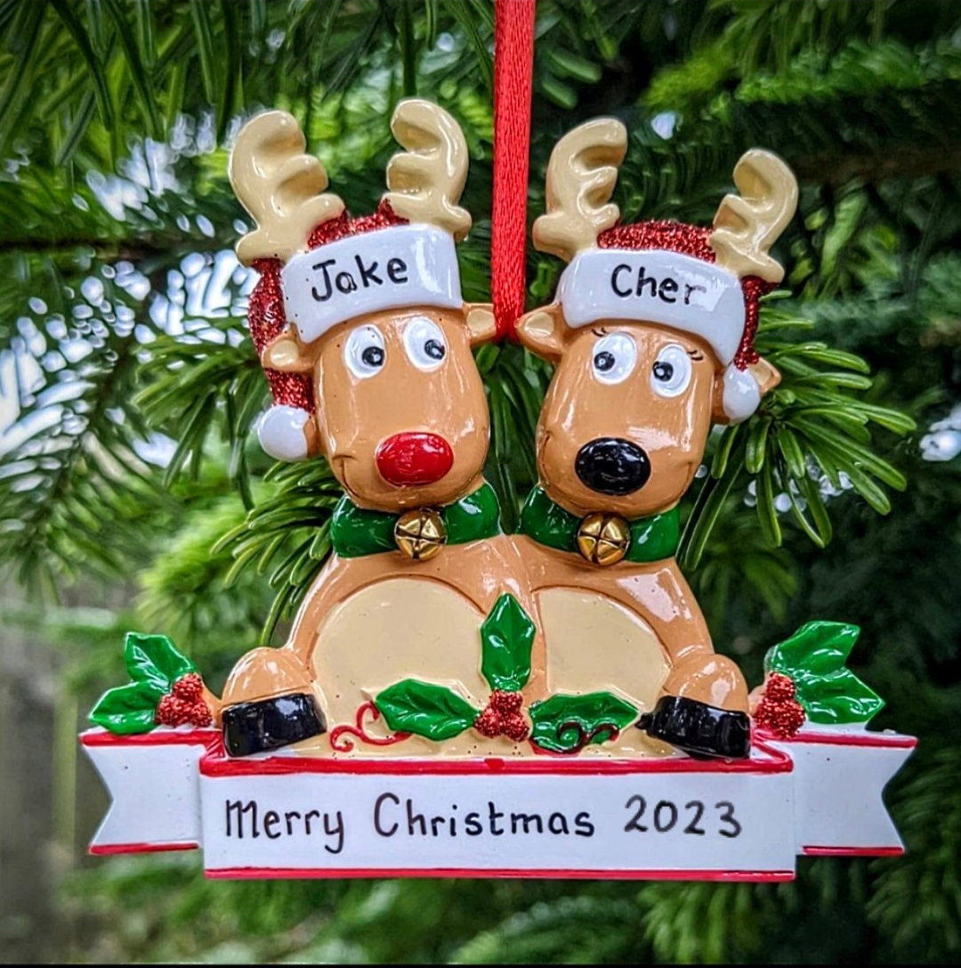 Christmas Reindeer Family Forever - Personalized Custom 2-layered Wood – Gifts