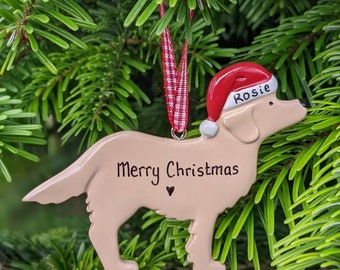 Personalised Dog Christmas Tree Decoration Puppy Dog's First Christmas 2022 1st Xmas Hanging Ornament Bauble Labrador Lab Golden Retriever