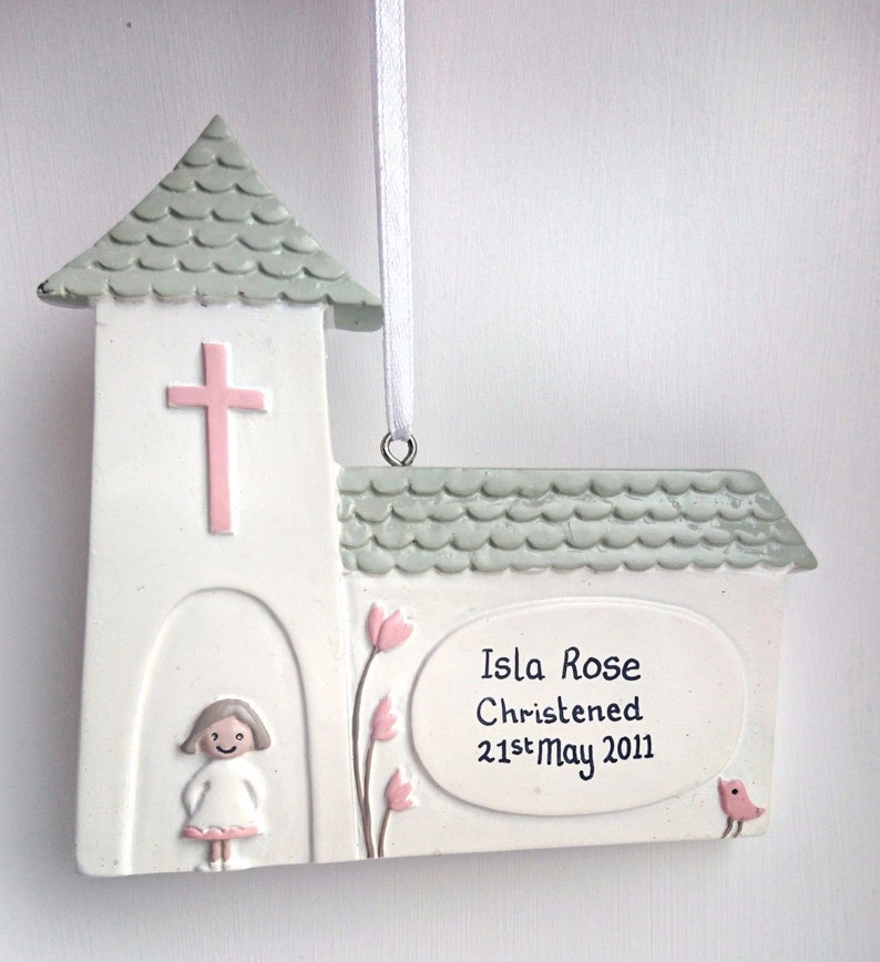 Personalised Church Christening Gift Hanging Decoration Etsy UK