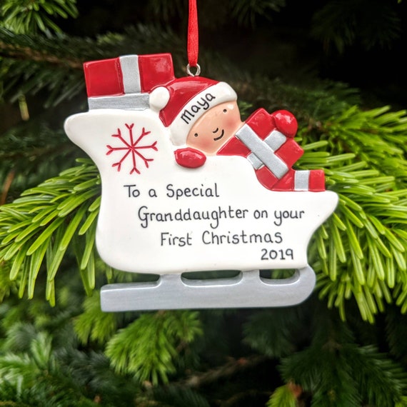 personalised baby first christmas tree decorations