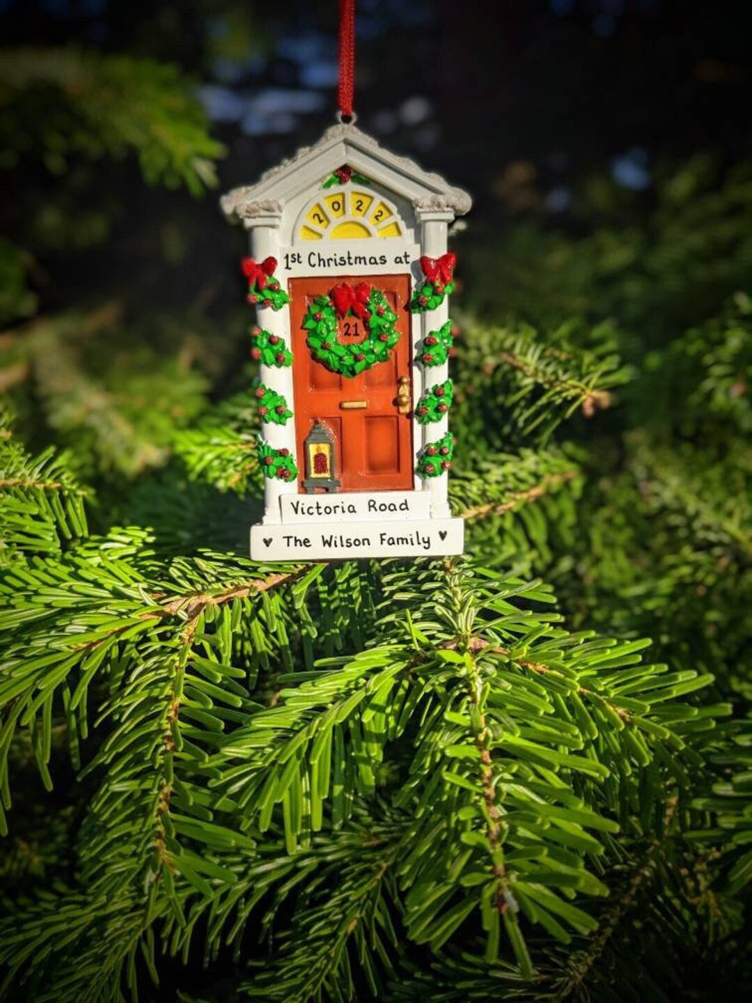 Personalised Front Door Christmas Tree Decoration Hanging Etsy UK