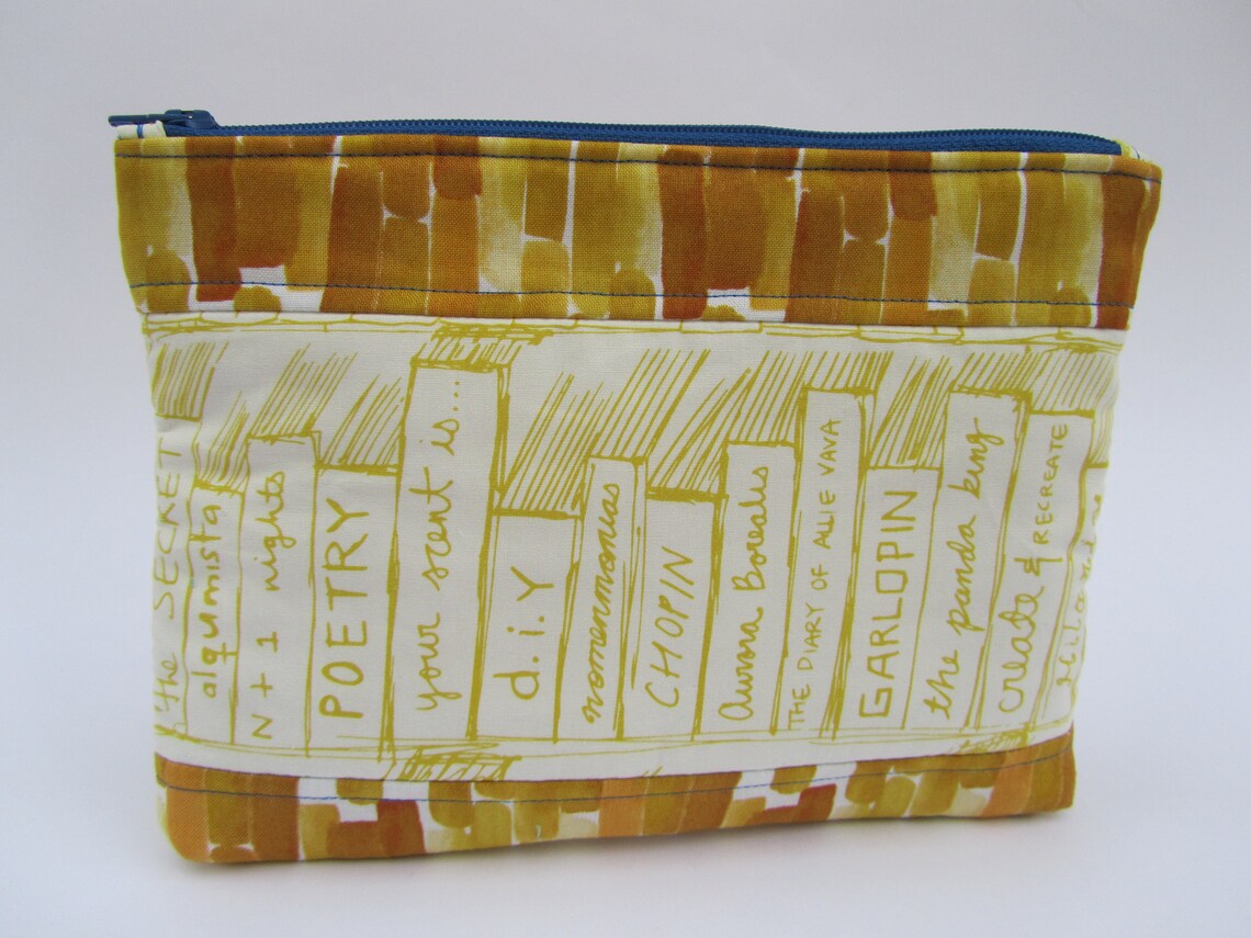 Quilted Zipper Pouch Set Book Case Etsy