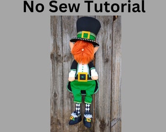 Video-tutorial kabouterkrans bijgevoegd, video-tutorial voor volledig lichaam karakterkrans, instructievideo, St. Patrick's Day DIY Home Decor