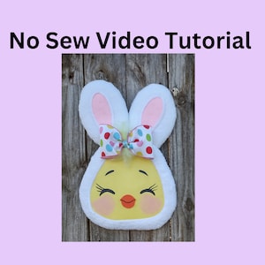 Chick in Bunny Costume Wreath Attachment Tutorial, No Sew Wreath Attachment Tutorial, Easter Attachment Video Tutorial, Instructional Video