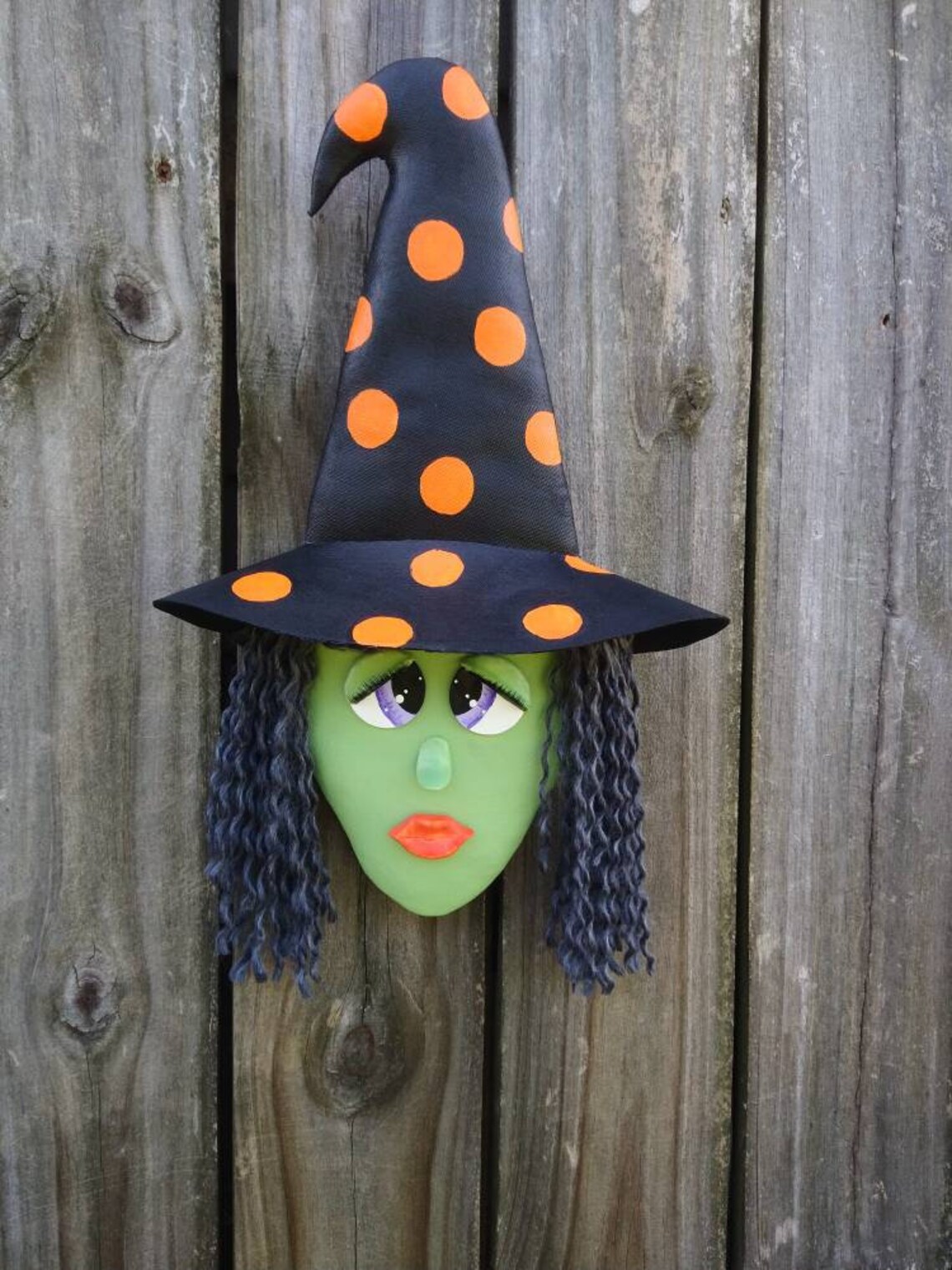 Witch Wreath Attachment Halloween Wreath Embellishment Green Etsy