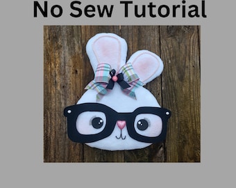 Paashaas met bril Kransbevestiging video-tutorial, video kransbevestiging, video, meisjeskonijn DIY-deurhanger, huisdecoratie-tutorial