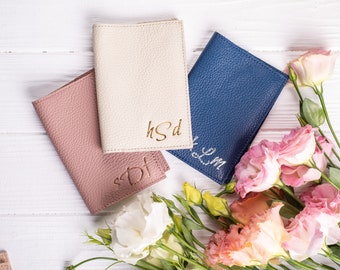 Personalized Leather Passport Cover: Stamped Travel Wallet