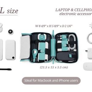 cable organizerl for Macbook, iPhone, iPad accessories like adapters, cords, mouse, power banks, Airpods, AirTag