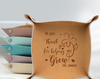 Personalized Leather Valet Tray: Teacher Appreciation Gift